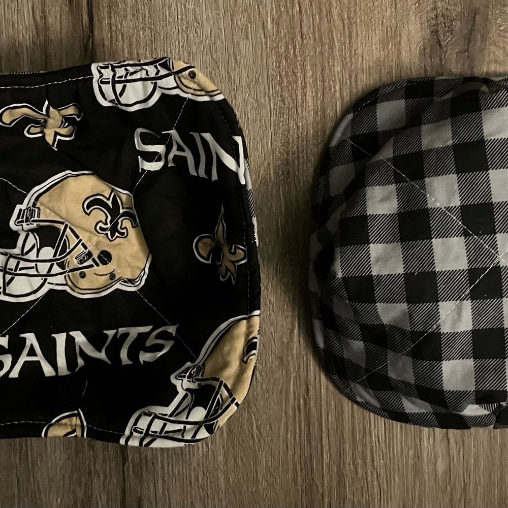 New Orleans Saints Themed Quilted Bowl Cozy Set of 2